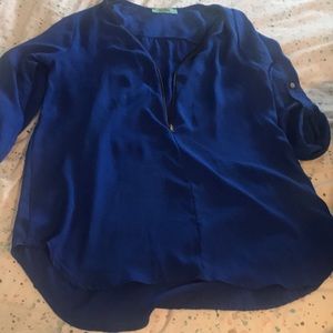 Karlie royal blue zip shirt size small